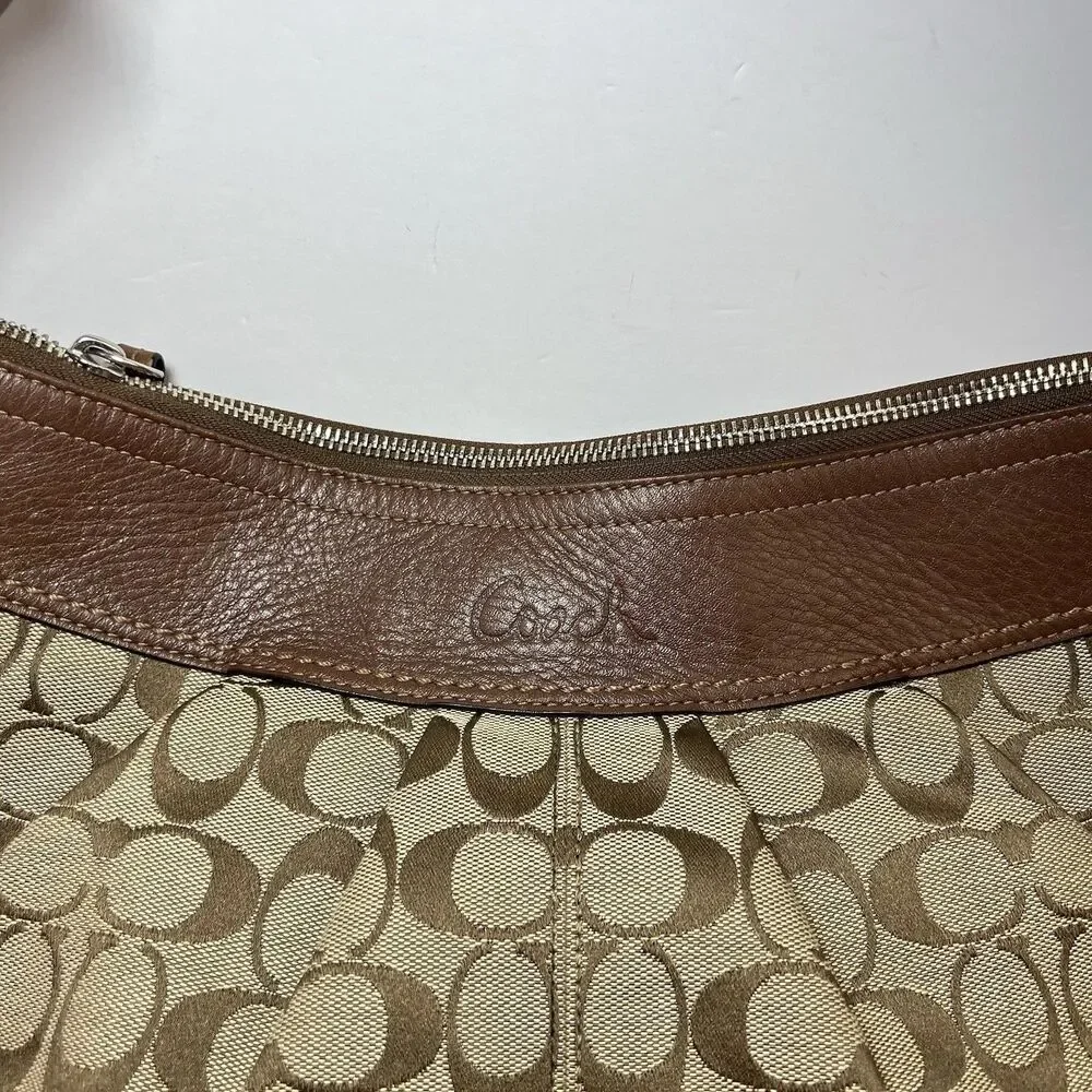 Coach LARGE F13741 Vintage Y2K Soho Hobo Shoulder Bag Beige Signature C Canvas